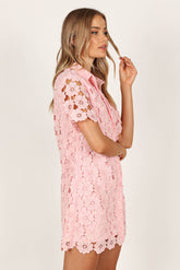 Tallie Button Up Mini Dress - Pink